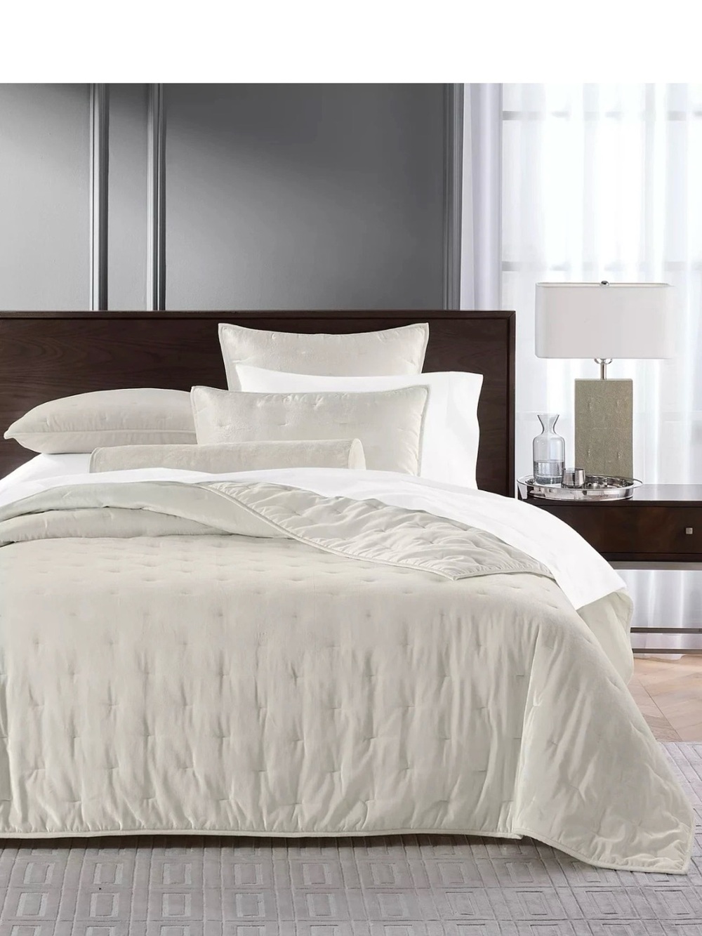 NIP Hotel Collection Velvet Coverlet Set Full/Queen 3 Pc Luxury Bedding Soft